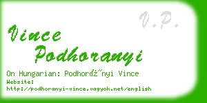vince podhoranyi business card